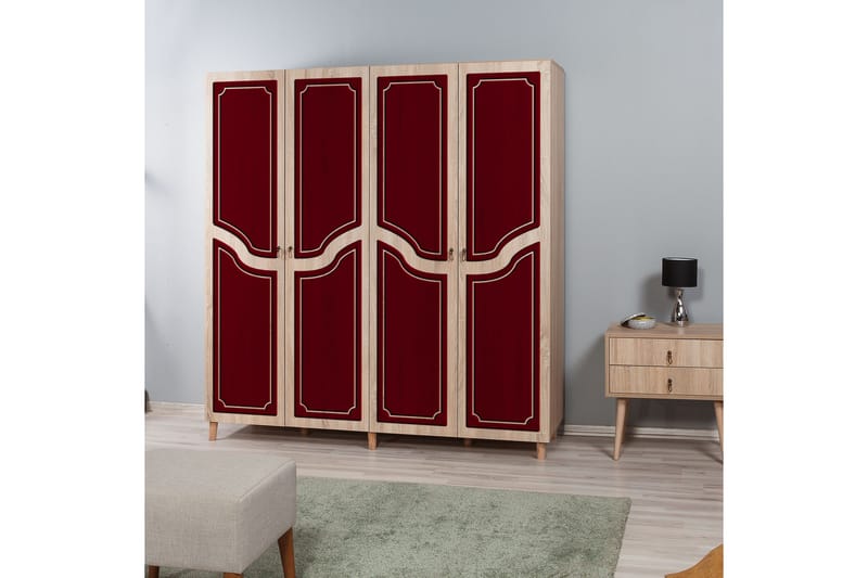 Brokind Garderobe 180 cm - Brun/Rød - Oppbevaring - Garderober & garderobesystem