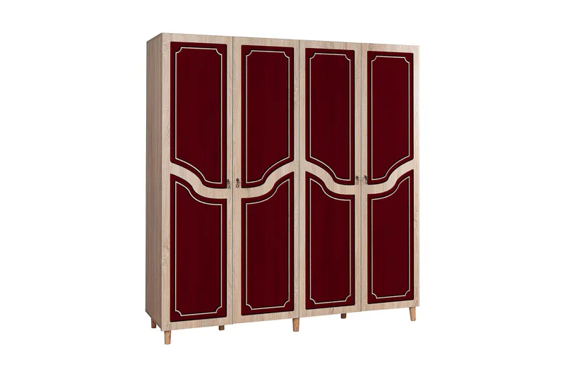 Brokind Garderobe 180 cm, Brun/Rød