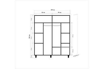 Brokind Garderobe 180 cm - Brun/Rød - Oppbevaring - Garderober & garderobesystem