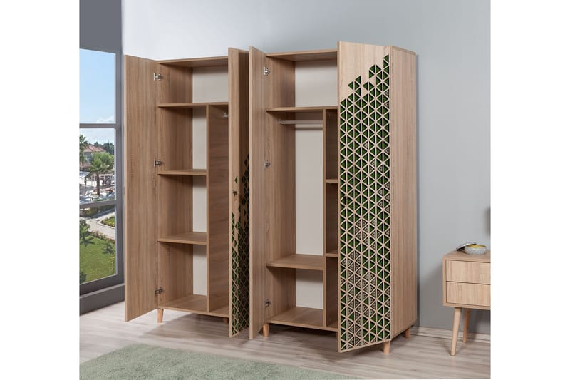 Brokind Garderobe 180 cm - Brun/Svart/Eik - Oppbevaring - Garderober & garderobesystem