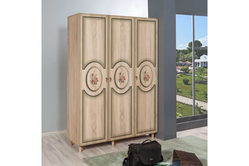 Brokind Garderobeskap 135 cm i Tre - Beige - Oppbevaring - Garderober & garderobesystem