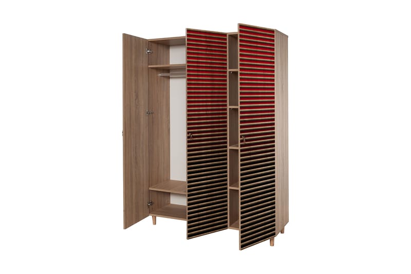 Brokind Garderobeskap 135 cm i Tre - Rød - Oppbevaring - Garderober & garderobesystem