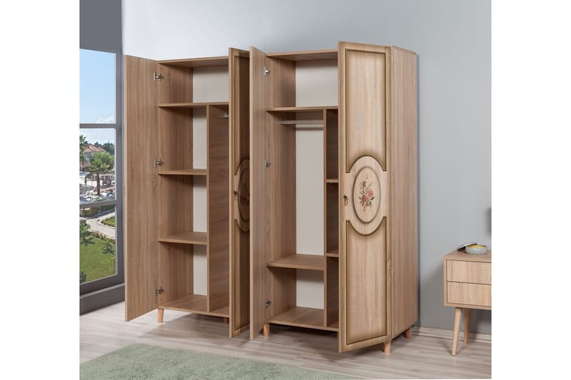 Brokind Garderobeskap 180 cm i Tre - Beige - Oppbevaring - Garderober & garderobesystem