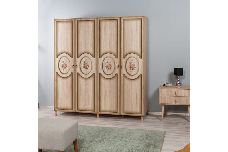 Brokind Garderobeskap 180 cm i Tre - Beige - Oppbevaring - Garderober & garderobesystem
