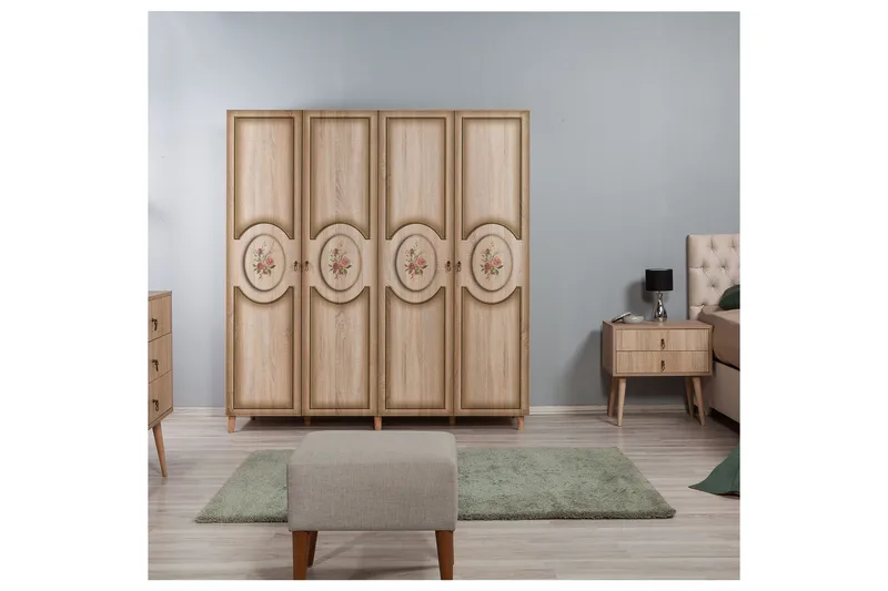 Brokind Garderobeskap 180 cm i Tre - Beige - Oppbevaring - Garderober & garderobesystem