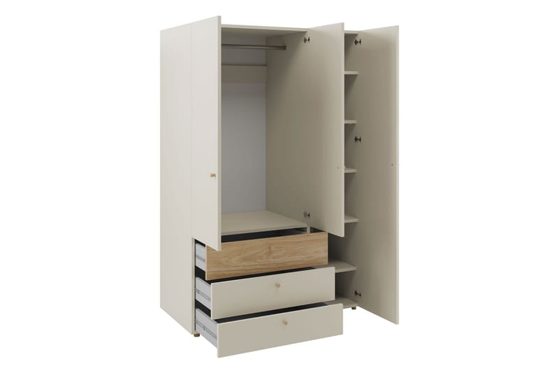 Buhan Garderobeskap 120x185 cm - Beige / Brun - Oppbevaring - Garderober & garderobesystem