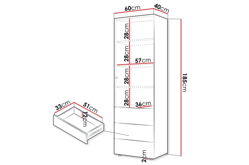 Buhan Garderobeskap 60x185 cm - Beige / Brun - Oppbevaring - Garderober & garderobesystem