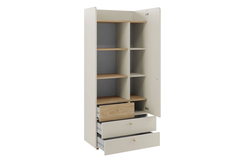 Buhan Garderobeskap 80x185 cm - Beige / Brun - Oppbevaring - Garderober & garderobesystem