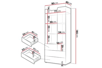 Buhan Garderobeskap 80x185 cm - Beige / Brun - Oppbevaring - Garderober & garderobesystem