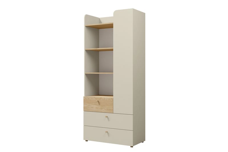 Buhan Garderobeskap 80x185 cm - Beige / Brun - Oppbevaring - Garderober & garderobesystem
