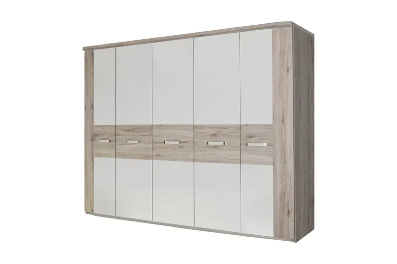 Burlton Garderobe 250 cm, Brun/Hvit