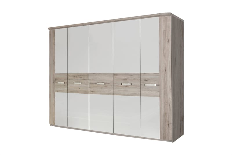 Burlton Garderobe 250 cm, Brun/Hvit