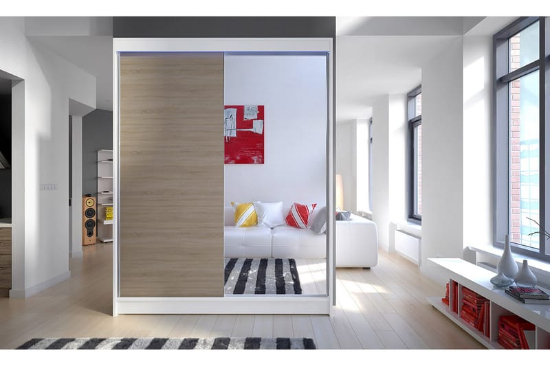 Camino Garderobe 150x58x200 cm - Beige / Hvit - Oppbevaring - Garderober & garderobesystem