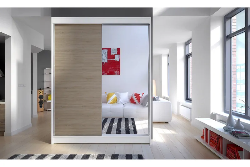 Camino Garderobe 150x58x200 cm - Beige/Hvit - Oppbevaring - Garderober & garderobesystem