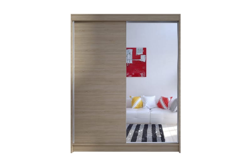 Camino Garderobe 150x58x200 cm LED-belysning, Brun