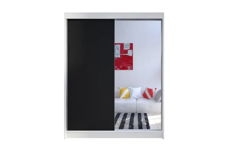 Camino Garderobe 150x58x200 cm LED-belysning, Hvit/Brun