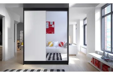 Camino Garderobe 150x58x200 cm LED-belysning - Svart/Hvit - Oppbevaring - Garderober & garderobesystem
