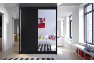 Camino Garderobe 150x58x200 cm LED-belysning - Svart/Svart - Oppbevaring - Garderober & garderobesystem