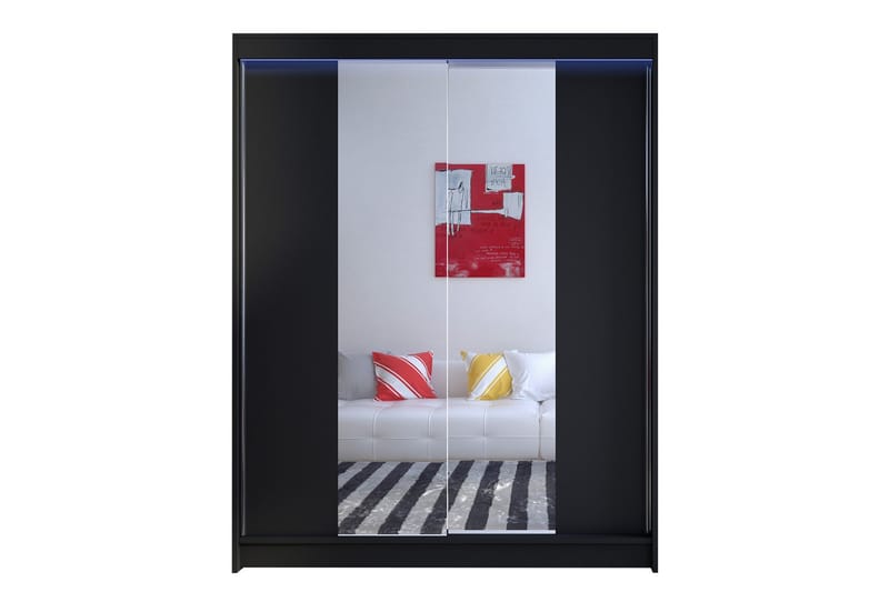 Camino Garderobe 150x58x200 cm, Svart / Hvit