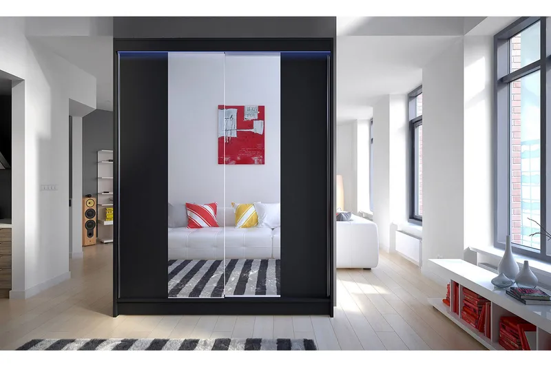 Camino Garderobe 150x58x200 cm - Svart / Hvit - Oppbevaring - Garderober & garderobesystem