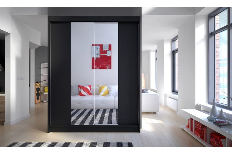 Camino Garderobe 150x58x200 cm - Svart/Hvit - Oppbevaring - Garderober & garderobesystem