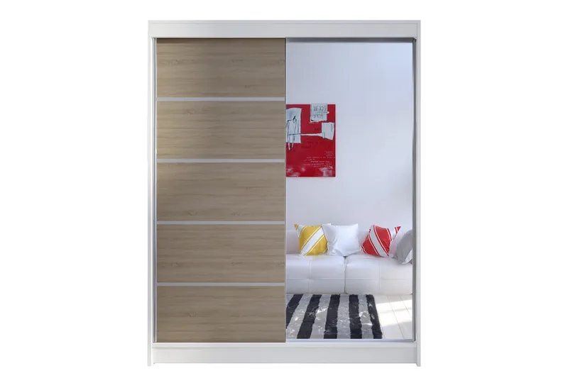 Camino Garderobe 58x150 cm LED-belysning, Hvit