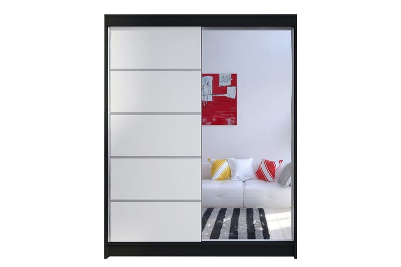 Camino Garderobe 58x150 cm LED-belysning, Svarthvit