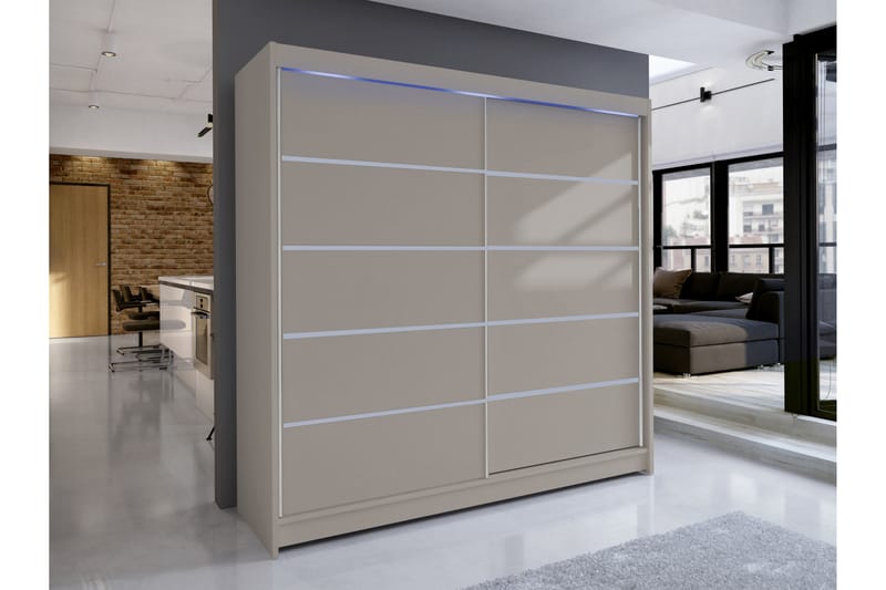 Canderbury Garderobeskap 180x215 cm - Beige - Oppbevaring - Garderober & garderobesystem