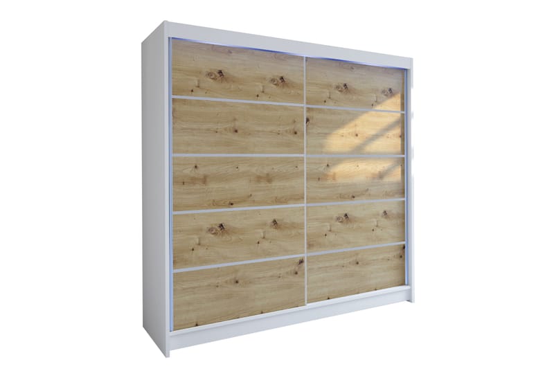 Canderbury Garderobeskap 180x215 cm - Hvit/Brun - Oppbevaring - Garderober & garderobesystem