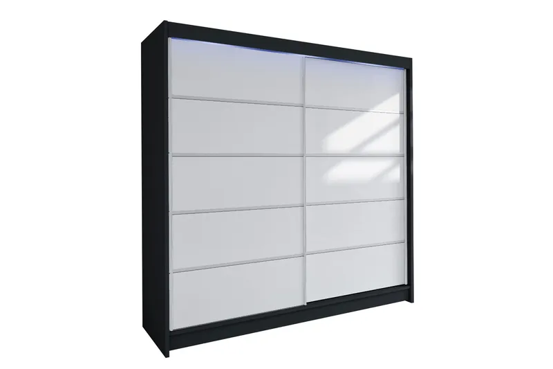 Canderbury Garderobeskap 180x215 cm - Svart Og Hvitt - Oppbevaring - Garderober & garderobesystem