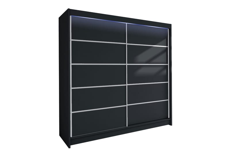 Canderbury Garderobeskap 180x215 cm - Svart - Oppbevaring - Garderober & garderobesystem
