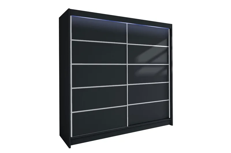 Canderbury Garderobeskap 180x215 cm - Svart - Oppbevaring - Garderober & garderobesystem