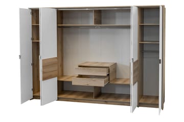 Capira Garderobeskap i Tre - Hvit|Beige - Oppbevaring - Garderober & garderobesystem
