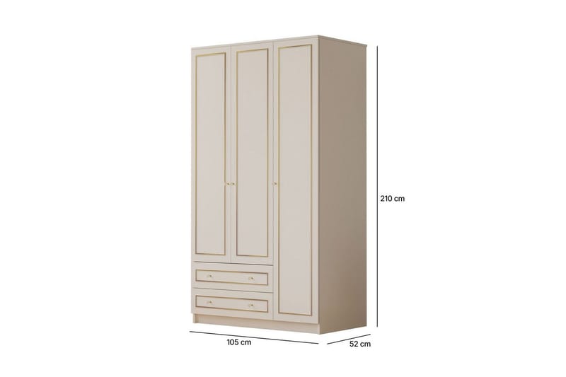 Carvo Garderobe 105x210 cm - Matt Hvit - Oppbevaring - Garderober & garderobesystem