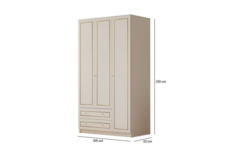 Carvo Garderobe 105x210 cm - Matt Hvit - Oppbevaring - Garderober & garderobesystem