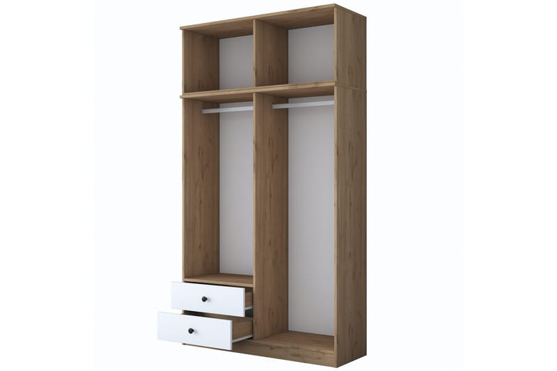 Caturai Garderobe 120 cm - Valnøtt/Hvit - Oppbevaring - Garderober & garderobesystem