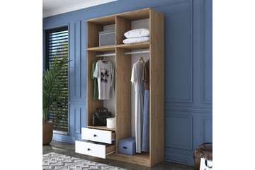 Caturai Garderobe 120 cm - Valnøtt/Hvit - Oppbevaring - Garderober & garderobesystem