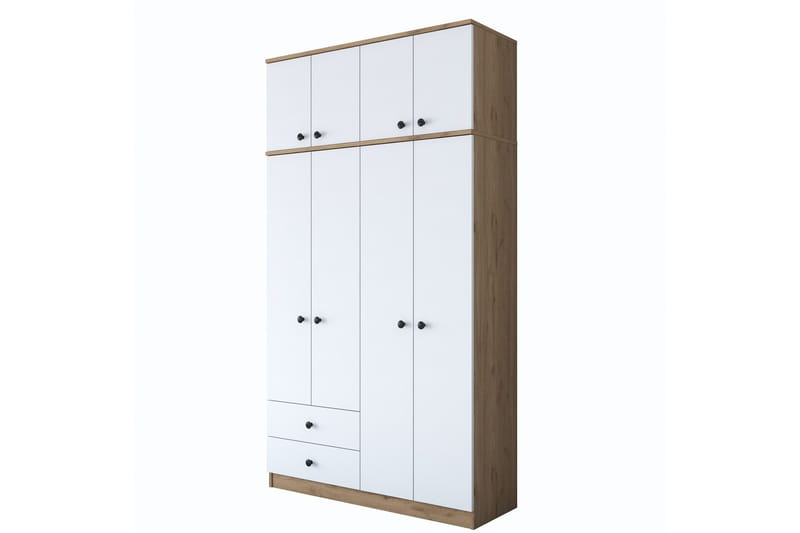 Caturai Garderobe 120 cm - Valnøtt/Hvit - Oppbevaring - Garderober & garderobesystem
