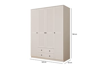 Ceyras Garderobe 140x184 cm - Matt Hvit - Oppbevaring - Garderober & garderobesystem