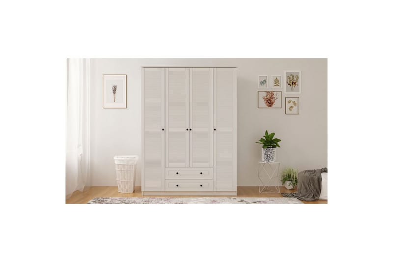 Ceyras Garderobe 140x210 cm - Matt Hvit - Oppbevaring - Garderober & garderobesystem