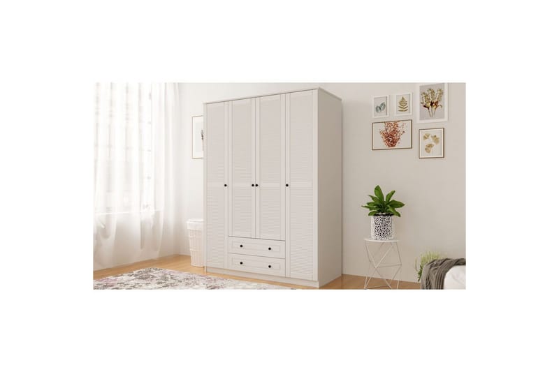 Ceyras Garderobe 140x210 cm - Matt Hvit - Oppbevaring - Garderober & garderobesystem