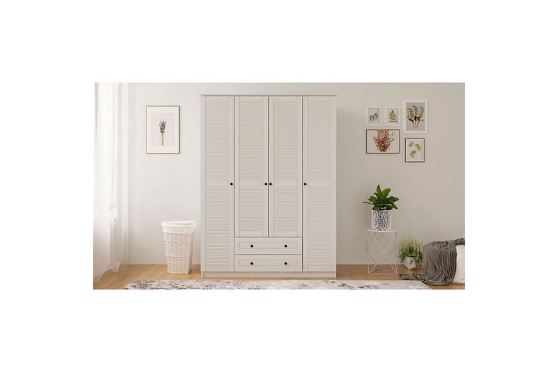 Ceyras Garderobe 140x210 cm - Matt Hvit - Oppbevaring - Garderober & garderobesystem