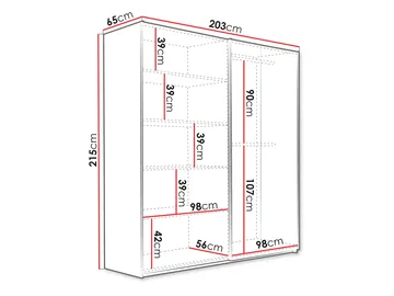 Ceyris Garderobeskap med Speil 203 cm - Oppbevaring - Garderober & garderobesystem