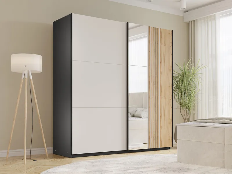 Ceyris Garderobeskap med Speil 203 cm - Oppbevaring - Garderober & garderobesystem