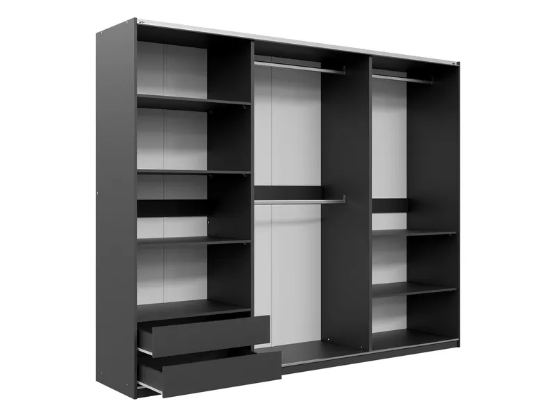 Ceyris Garderobeskap med Speil 250 cm - Oppbevaring - Garderober & garderobesystem