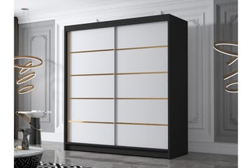Chavez Garderobe 180x215 cm - Hvit/Svart - Oppbevaring - Garderober & garderobesystem