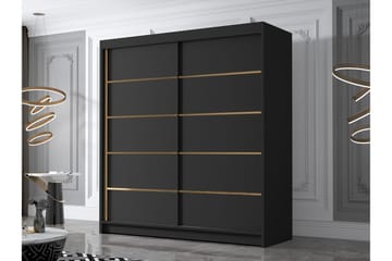 Chavez Garderobe 180x215 cm - Svart - Oppbevaring - Garderober & garderobesystem