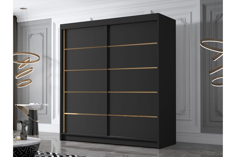 Chavez Garderobe 180x215 cm - Svart - Oppbevaring - Garderober & garderobesystem