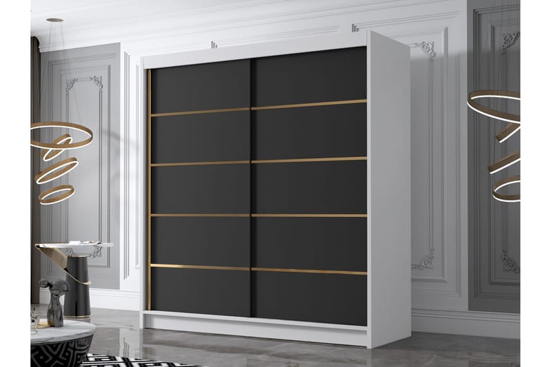 Chavez Garderobe 180x215 cm - Svart/Hvit - Oppbevaring - Garderober & garderobesystem