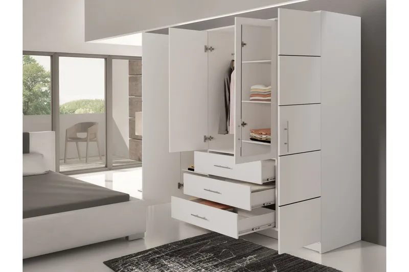 Chavez Garderobeskap 196x200 cm - Beige - Oppbevaring - Garderober & garderobesystem